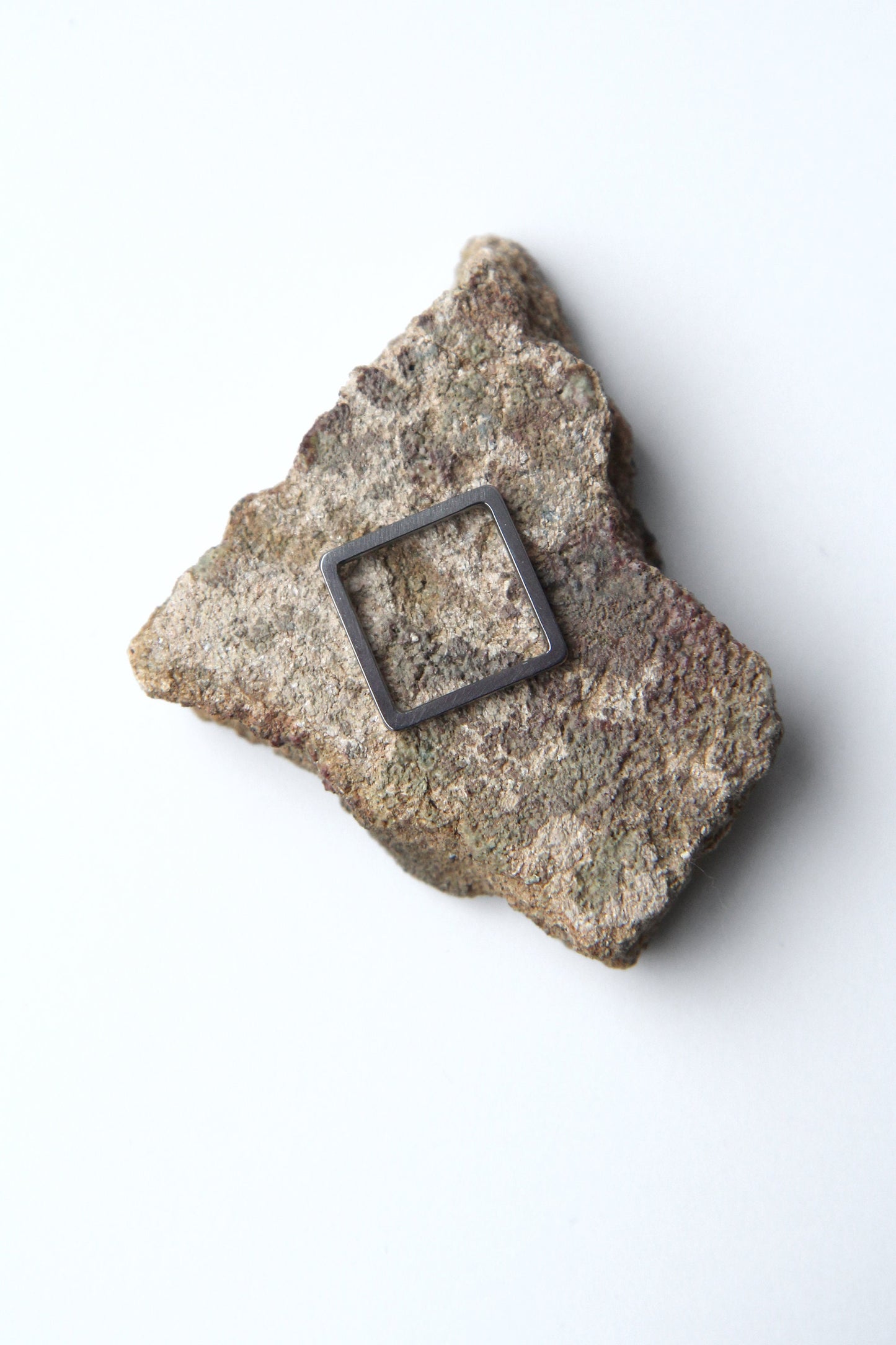 Fine Black Silver Square Ring