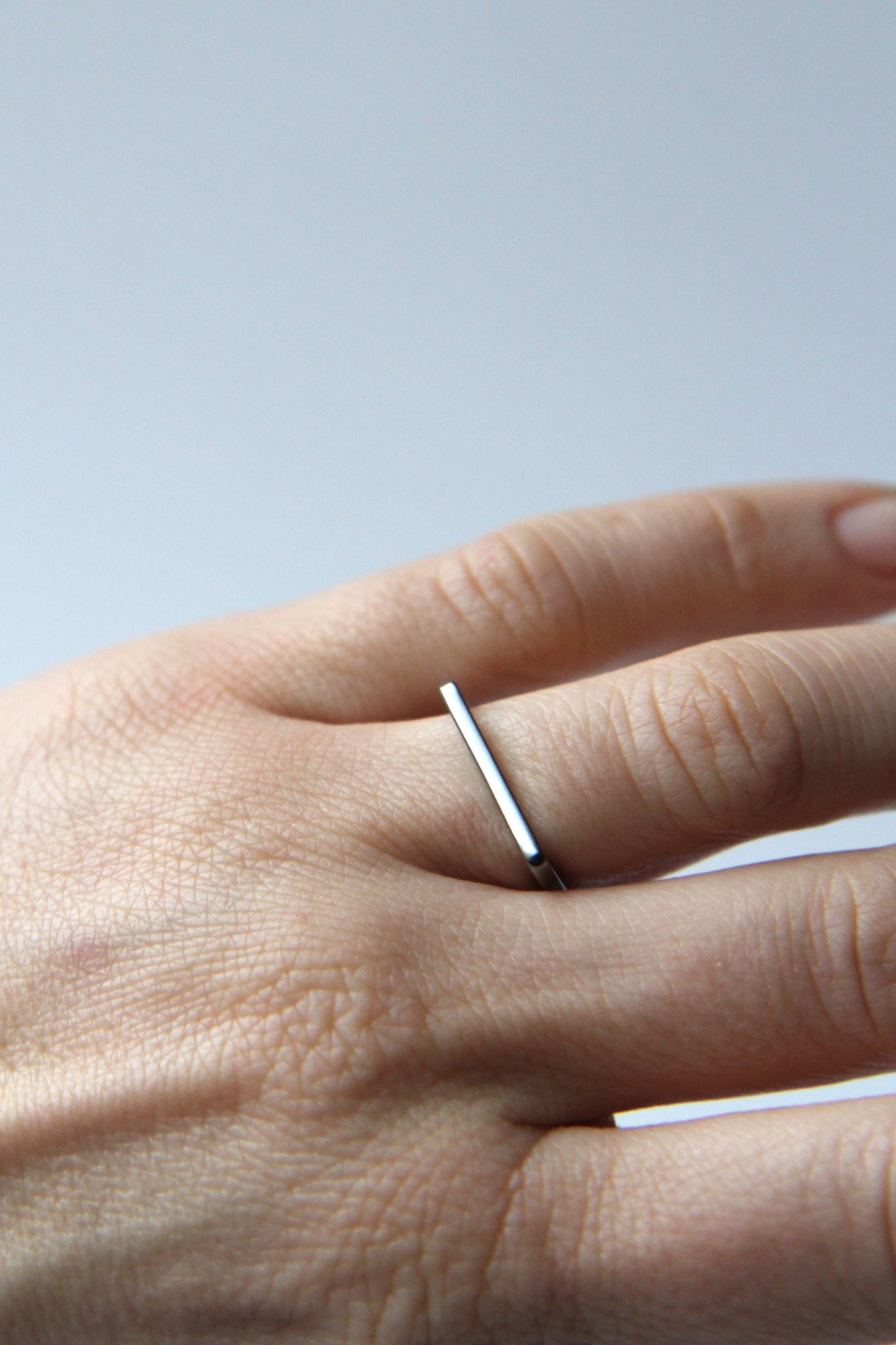 Fine Black Silver Square Ring