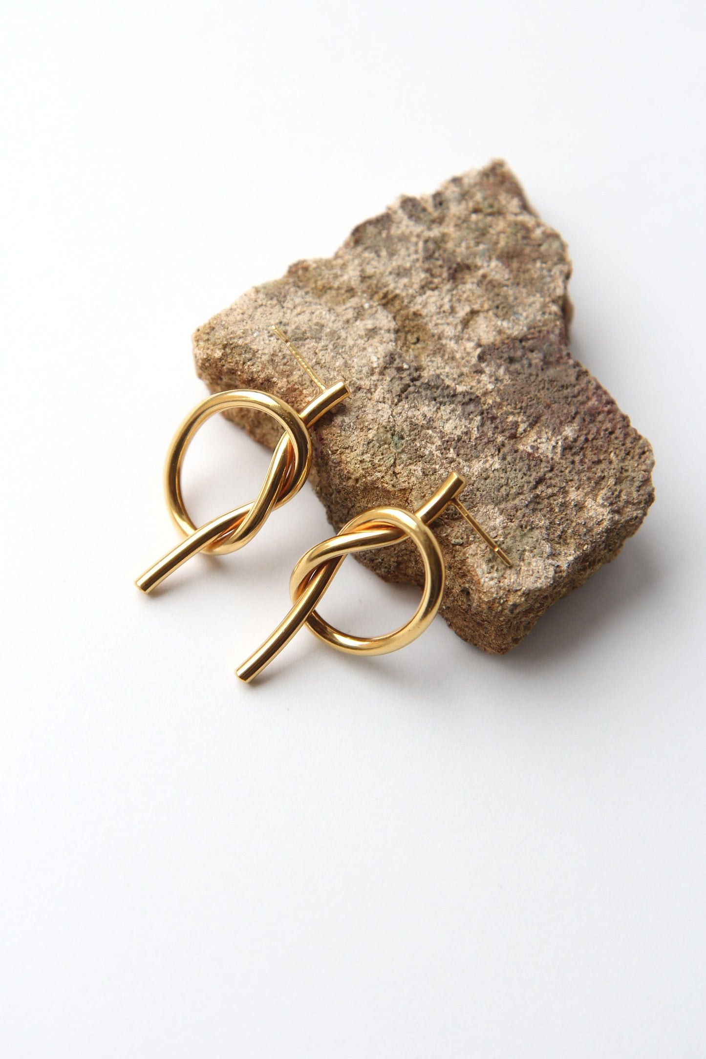 Gold-plated Silver Knot Earrings - large