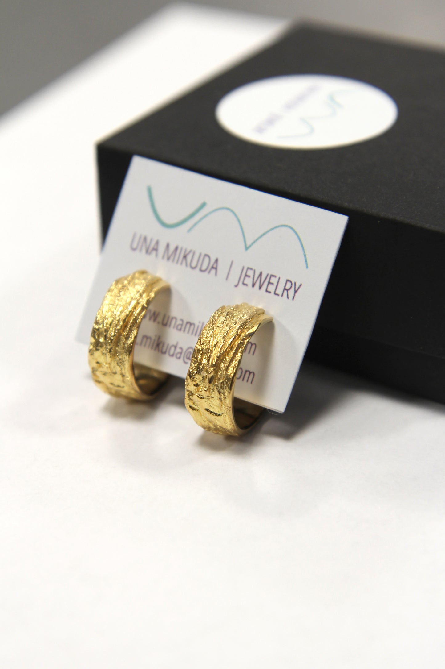 Bold Textured Gold-plated Silver Hoop Earrings