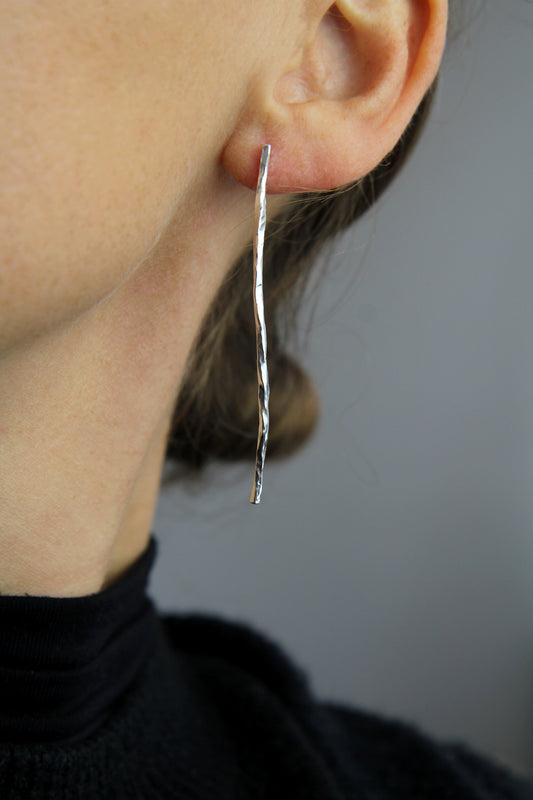 NEW! Sleek Line Silver Earrings