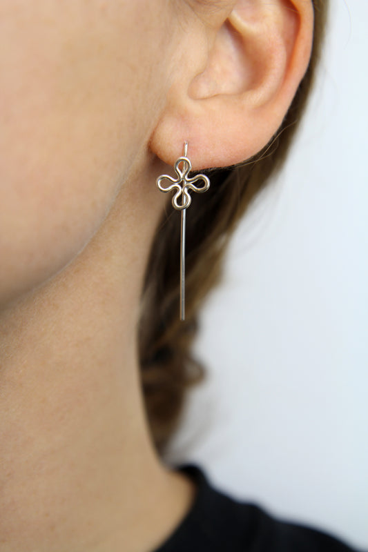 NEW! ✨ Silver Clover Hook Earrings - mini