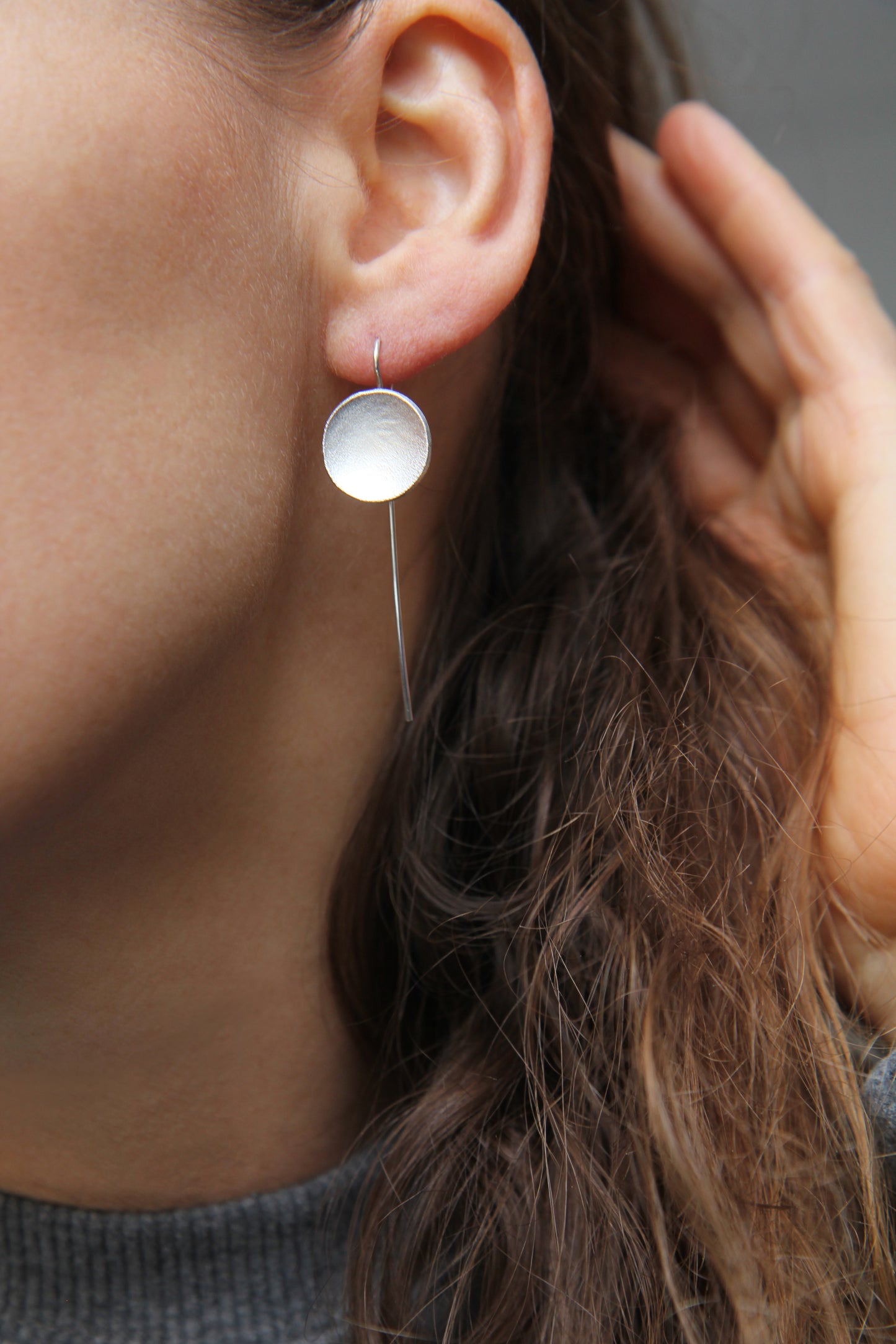 NEW! ✨ Full Moon Silver Hook Earrings