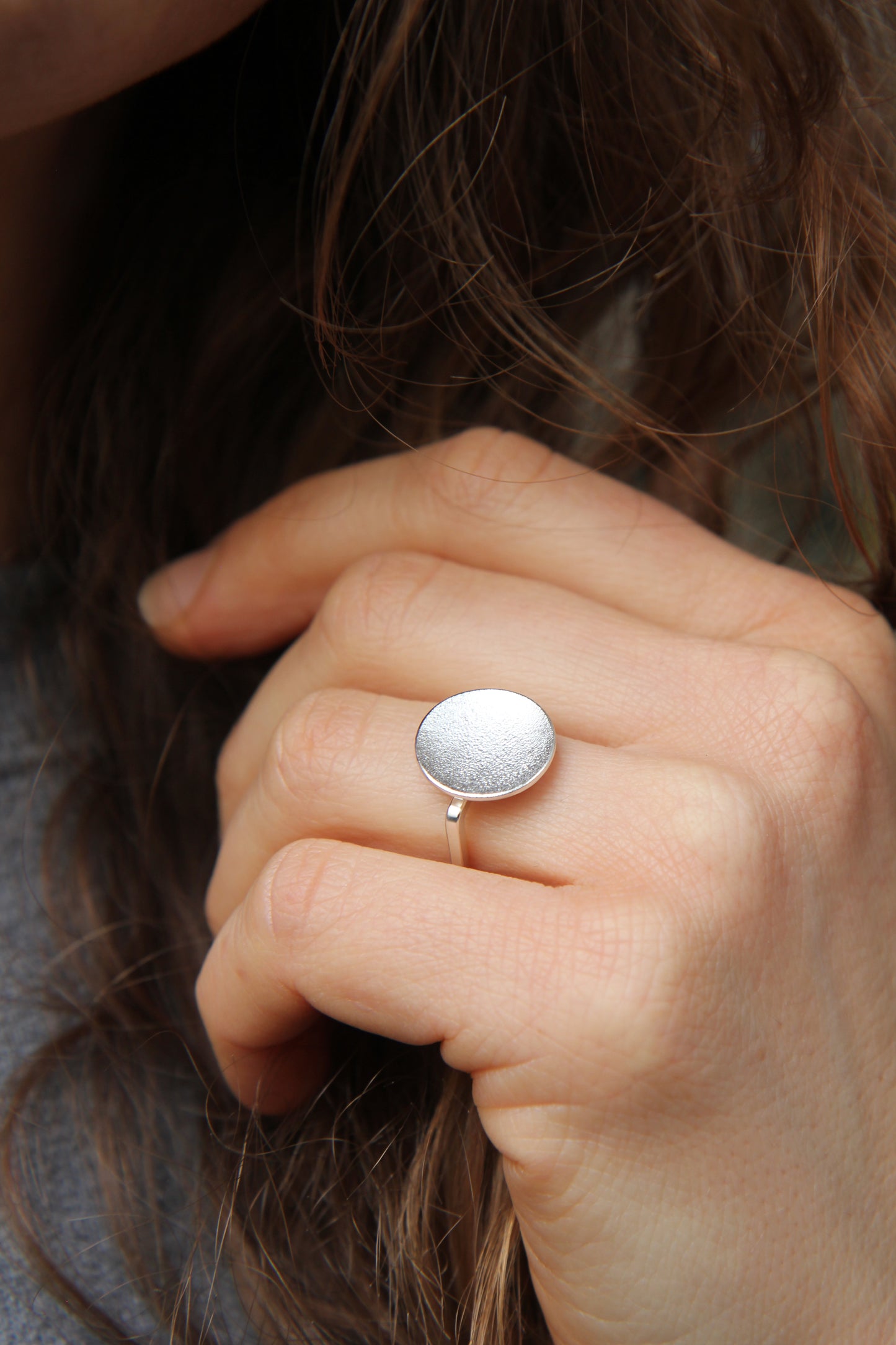 NEW! ✨ Full Moon Silver Square Ring