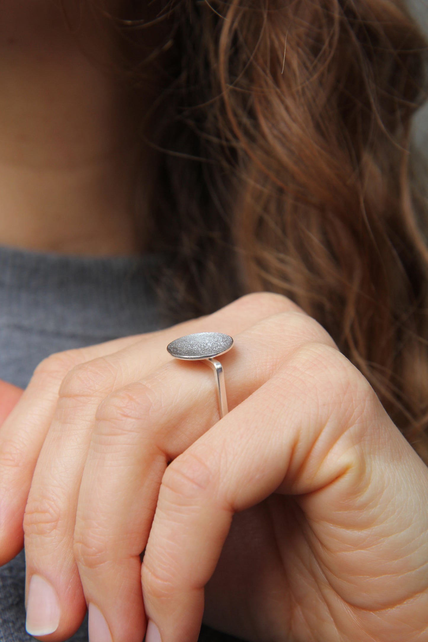 NEW! ✨ Full Moon Silver Square Ring