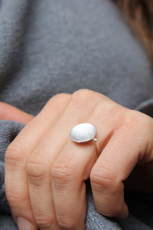 NEW! ✨ Full Moon Silver Square Ring