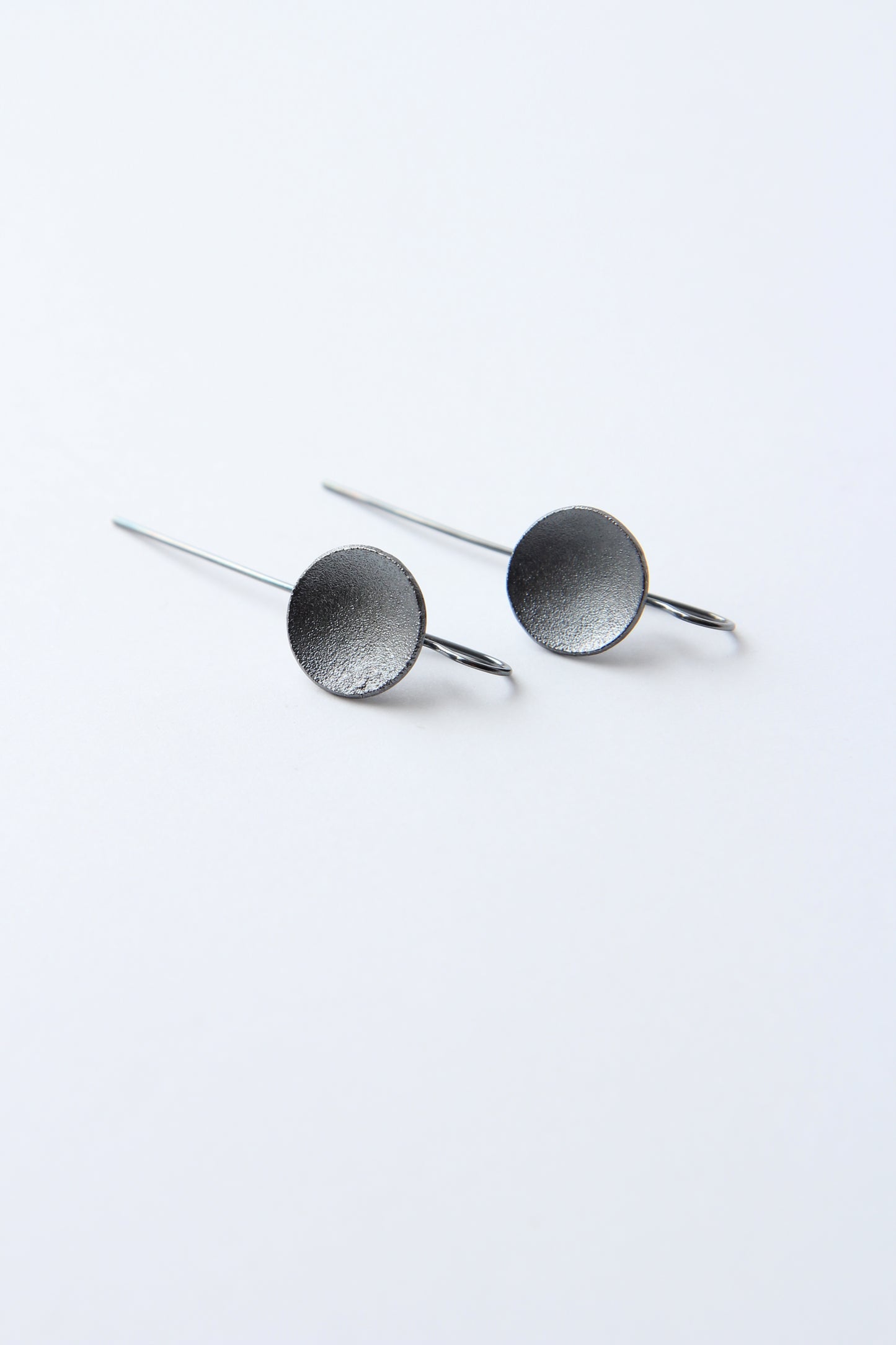 NEW! ✨ Full Moon Dark Silver Hook Earrings