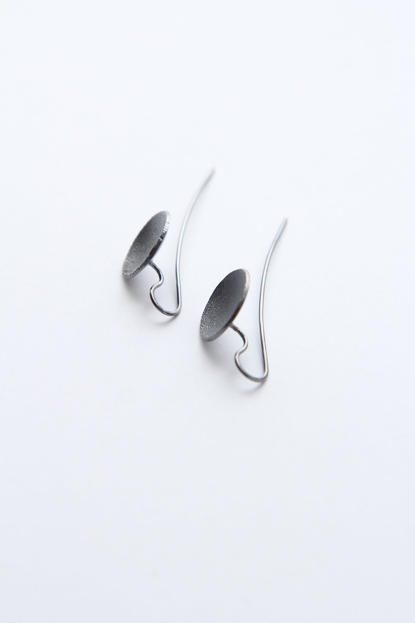 NEW! ✨ Full Moon Dark Silver Hook Earrings
