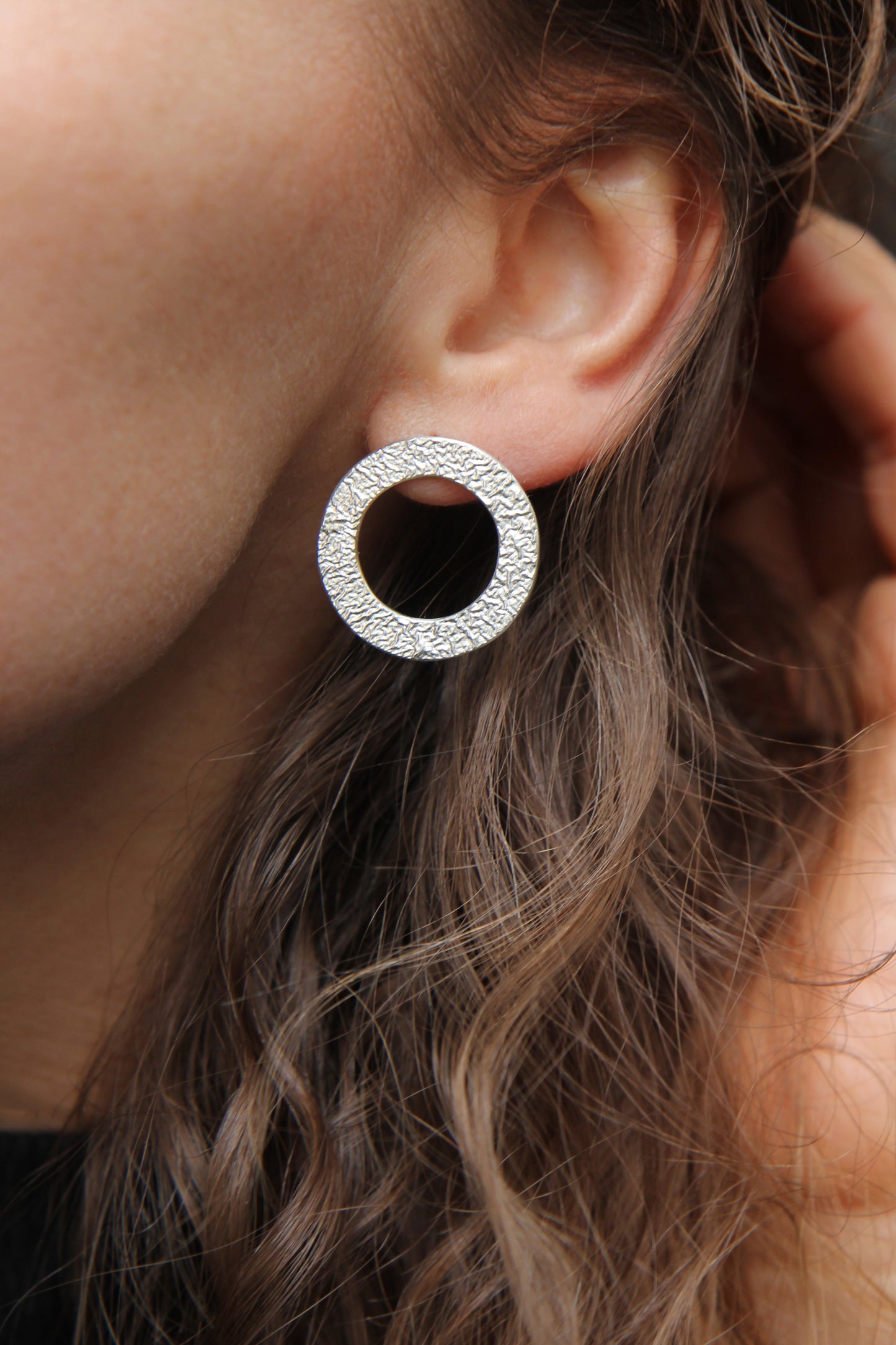 NEW! ✨ Melted Circle Line Silver Earrings