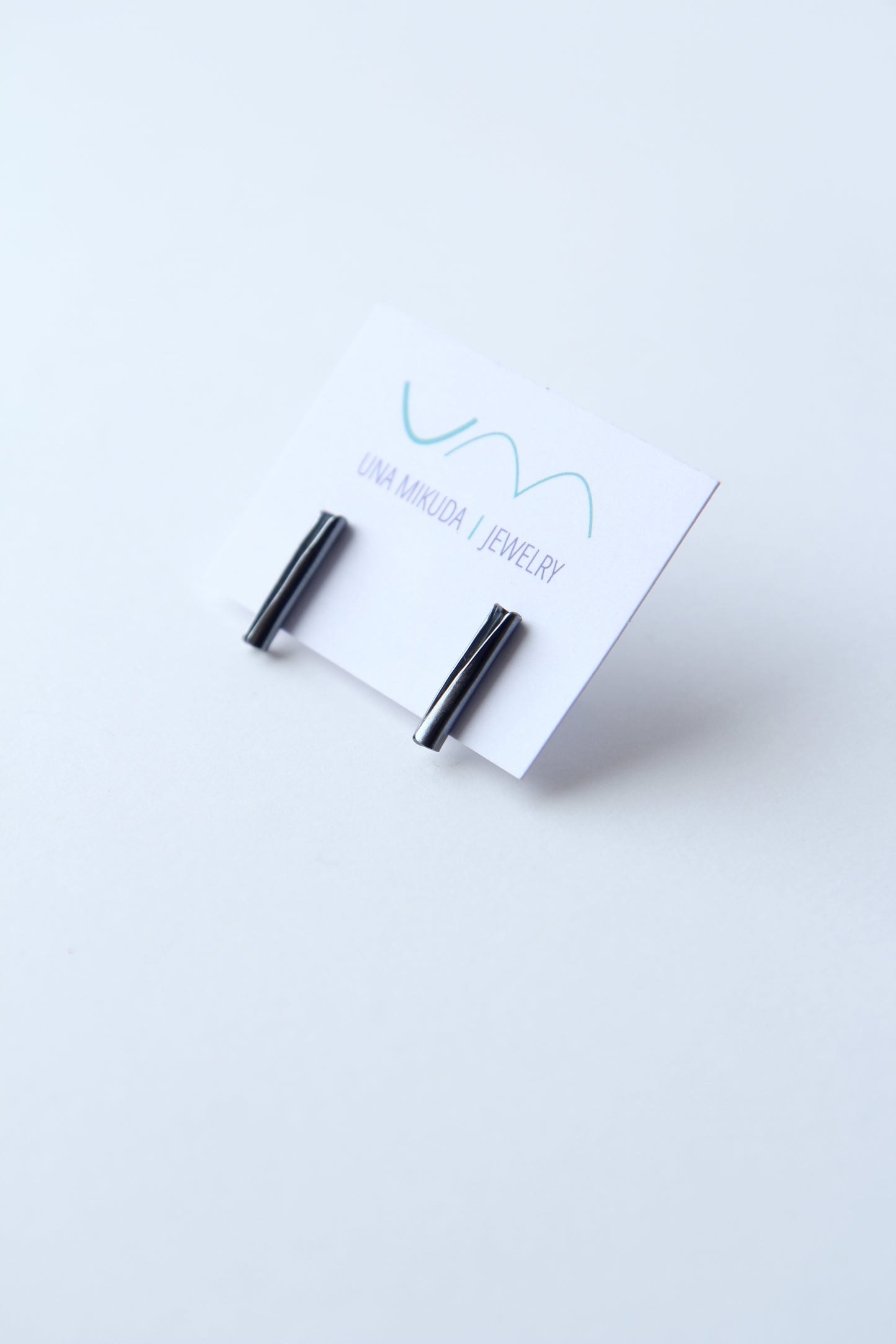 NEW! ✨ Fine Dark Silver Tube Earrings - short