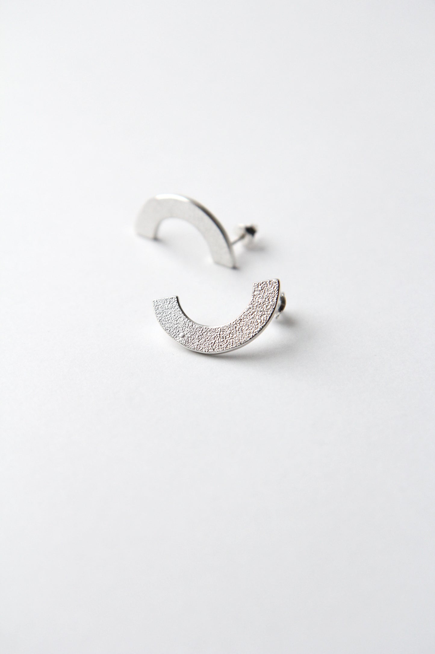 NEW! ✨ Melted Half-Circle Silver Earrings