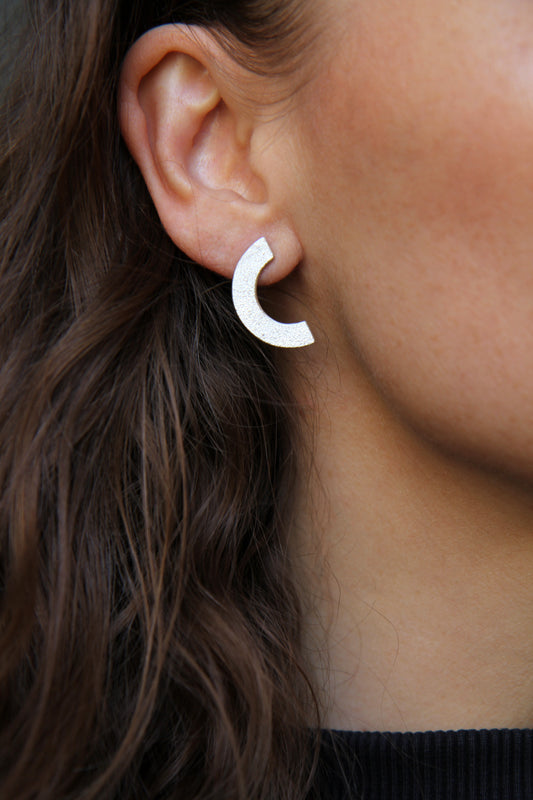 NEW! ✨ Melted Half-Circle Silver Earrings