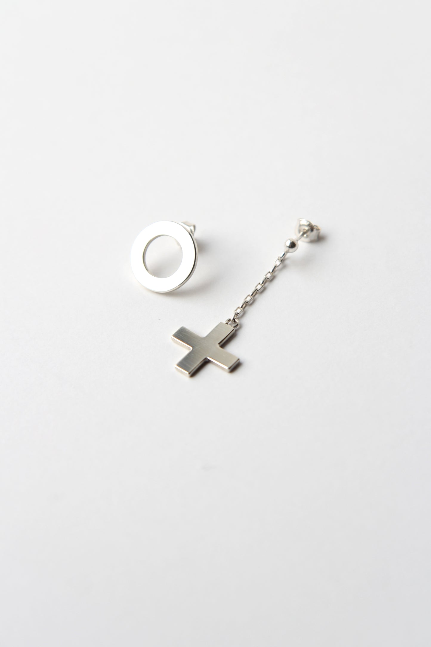 NEW! ✨ Circle & Cross Silver Chain Earrings