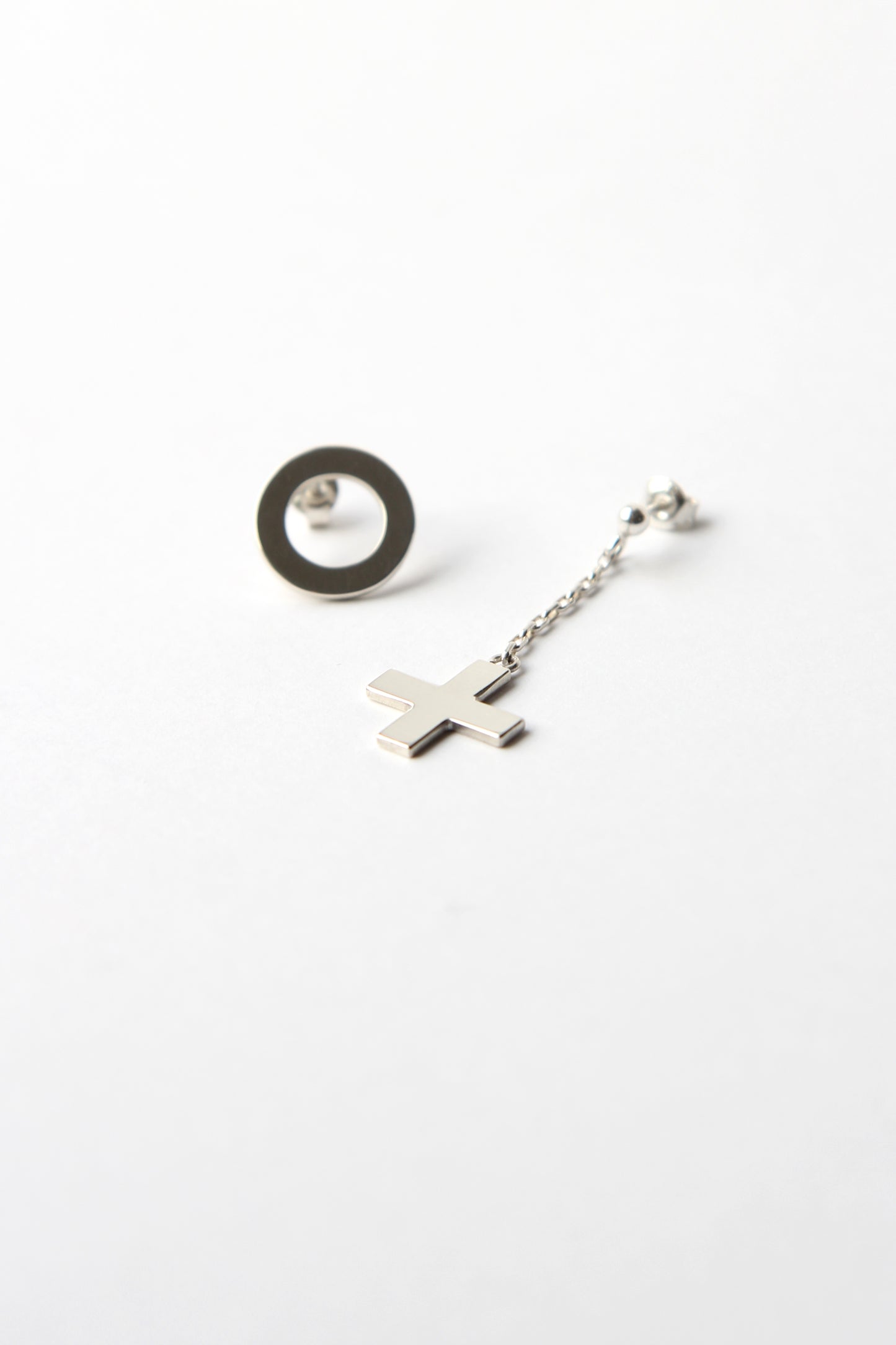 NEW! ✨ Circle & Cross Silver Chain Earrings