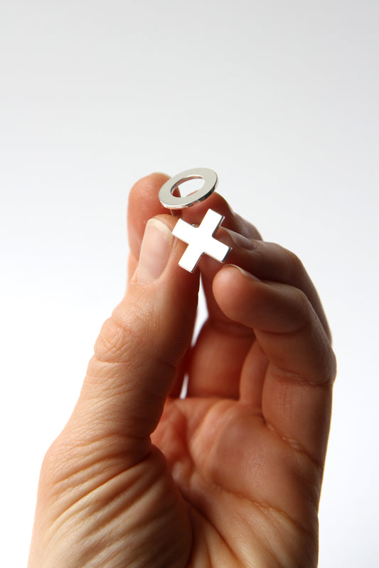 NEW! ✨ Cross & Circle Silver Earrings - SMALL