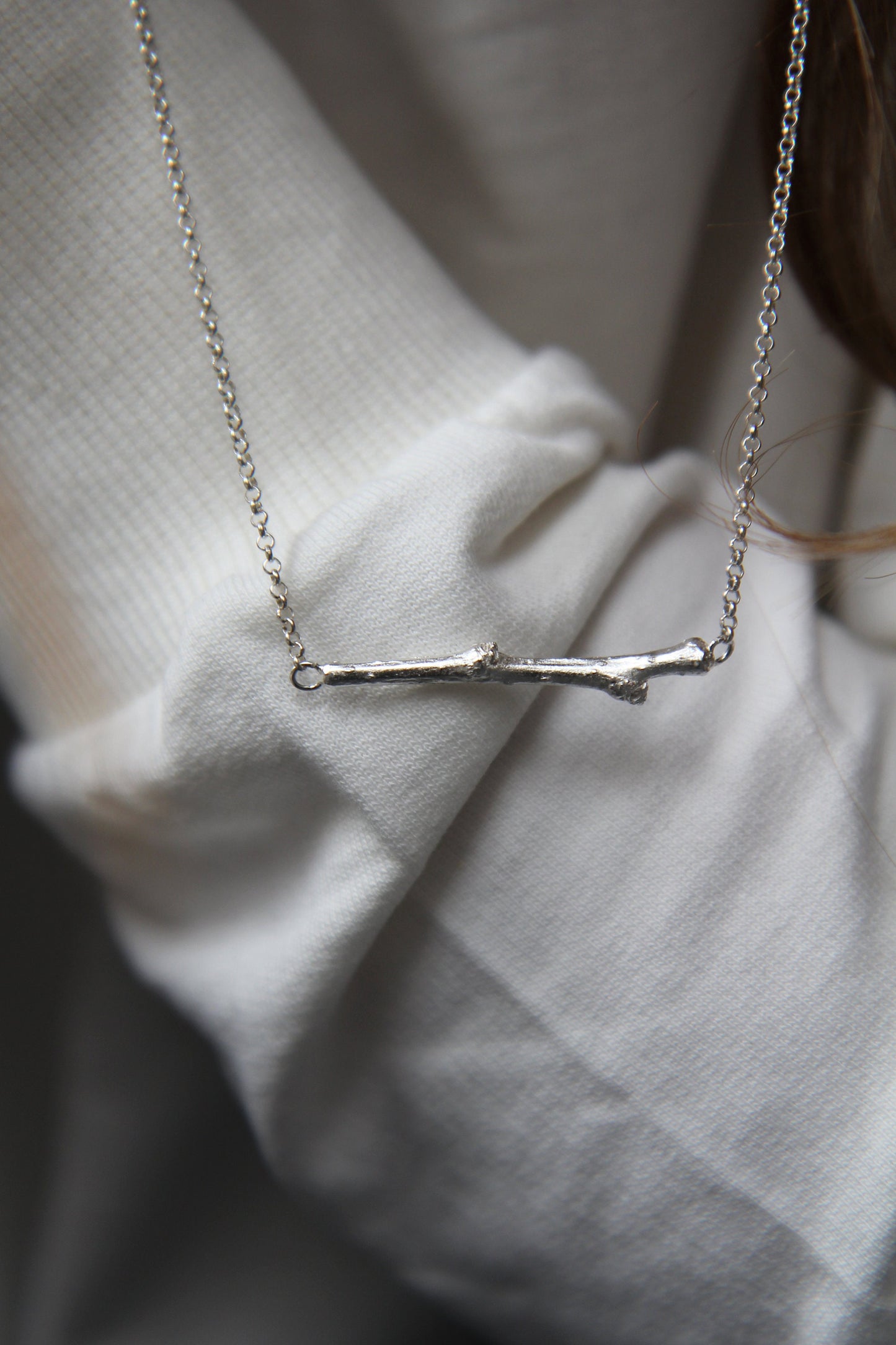Silver Twig Necklace