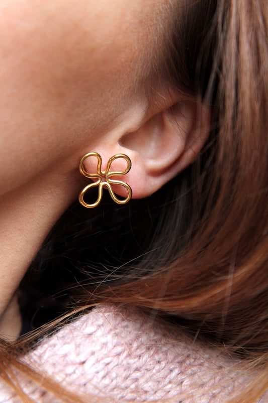 Gold-plated Silver Clover Earrings