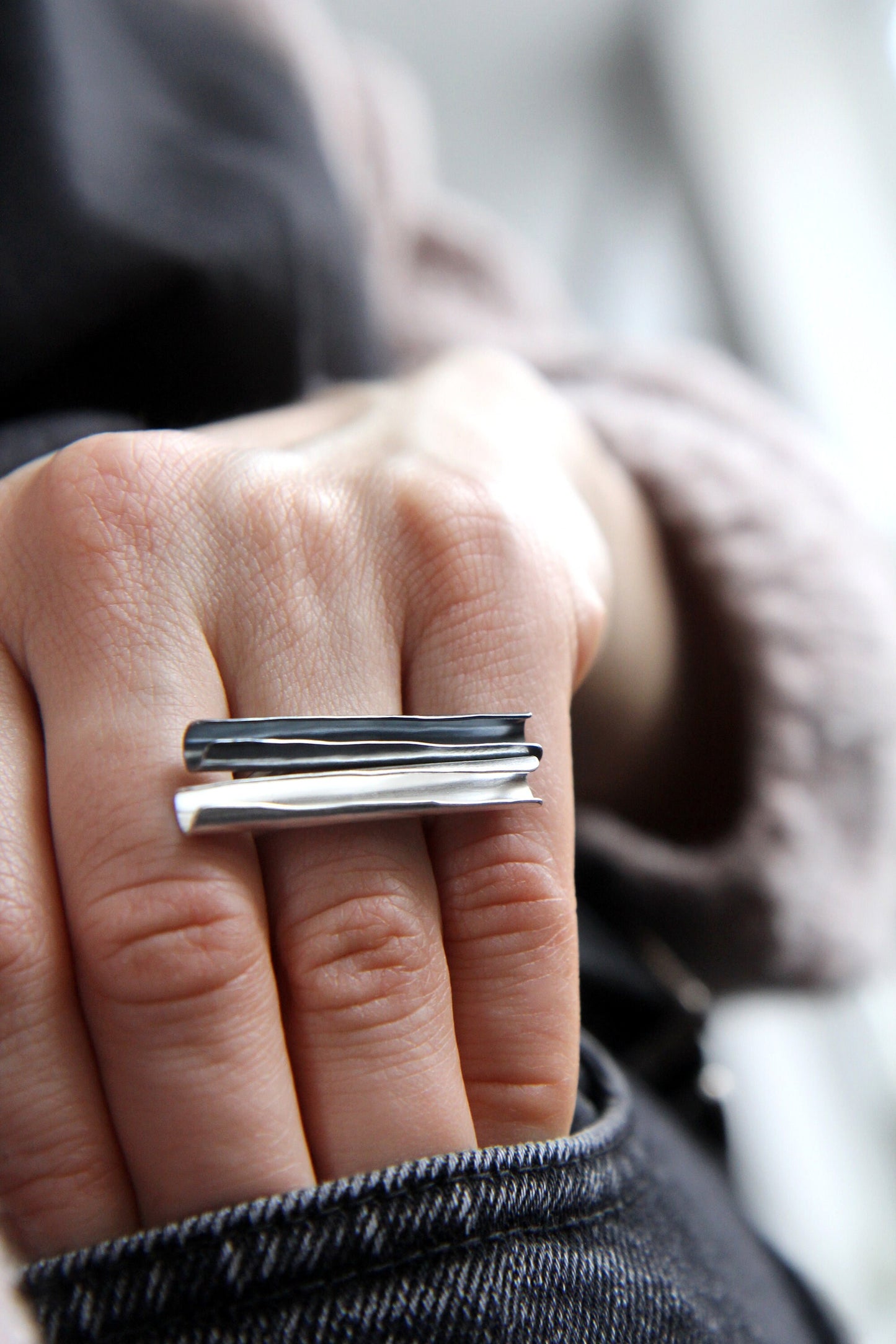 Silver Tube Ring